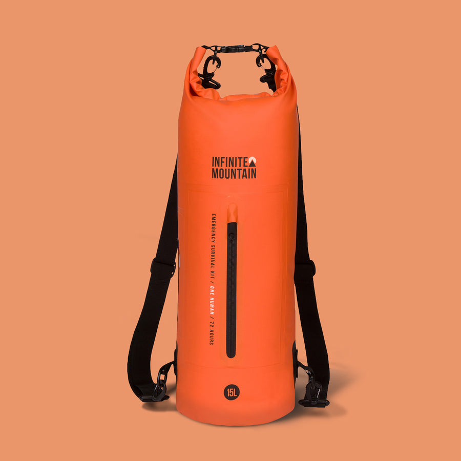 The Infinite Mountain Emergency Survival Kit: 1 Human / 72 Hours (Orange)